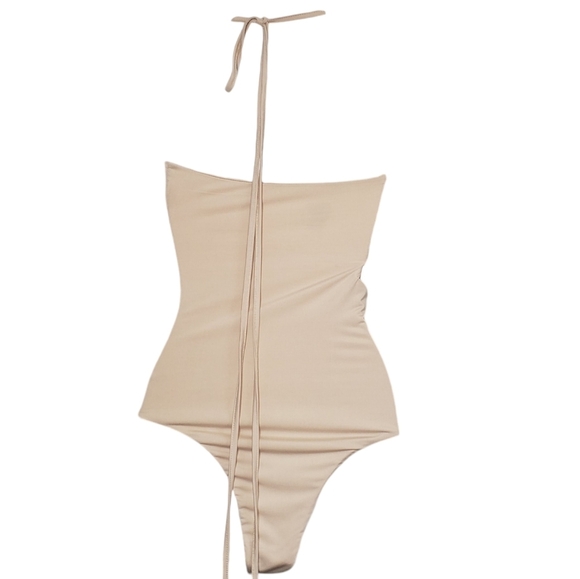 Princess Polly Bodysuit Cotton Polyester Size 2 Asymmetrical Neutral Cri… - Picture 13 of 14